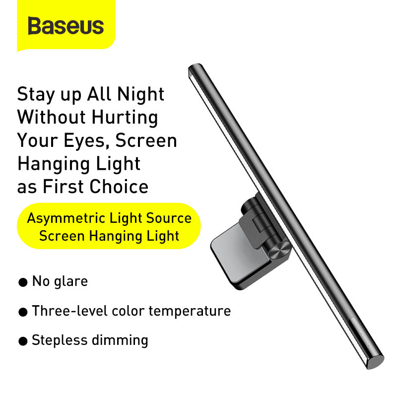 Baseus i-wok Series USB Asymmetric Light Source Screen Hanging Light (Youth) Black