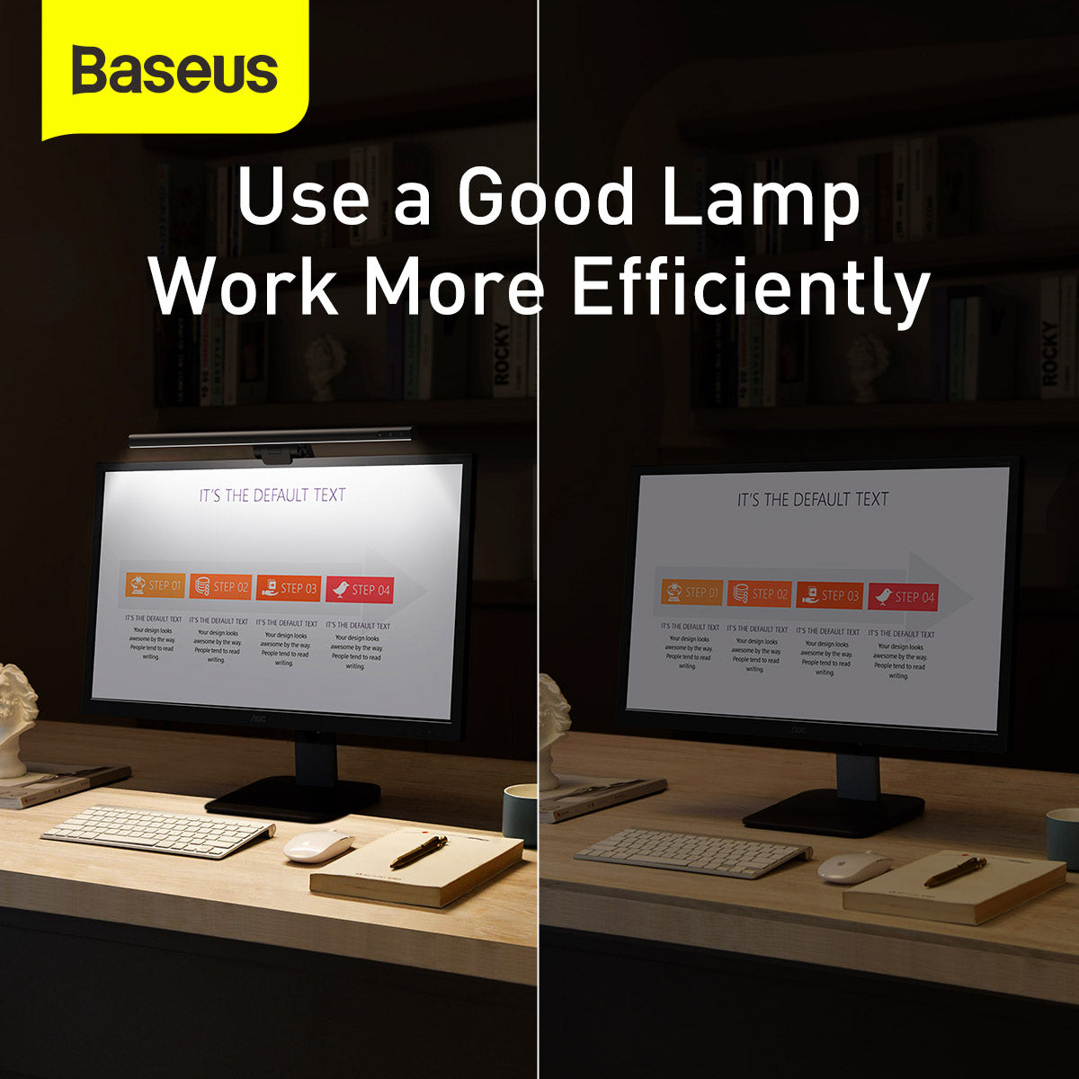 Baseus i-wok Series USB Asymmetric Light Source Screen Hanging Light (Youth) Black