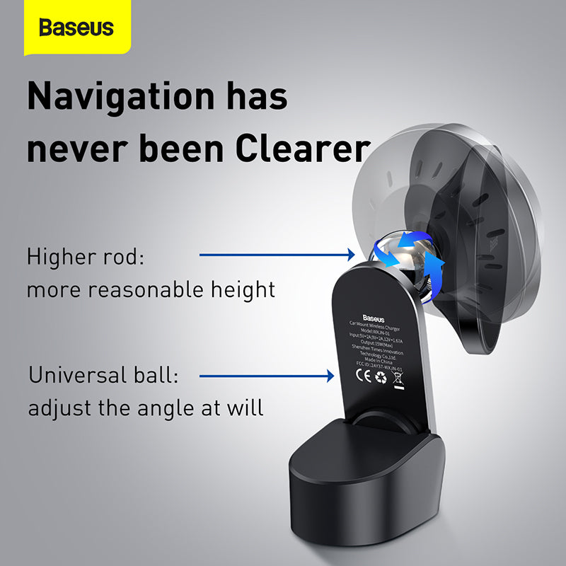 Baseus Big Energy Car Mount Wireless Charger Black