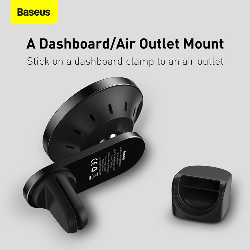 Baseus Big Energy Car Mount Wireless Charger Black