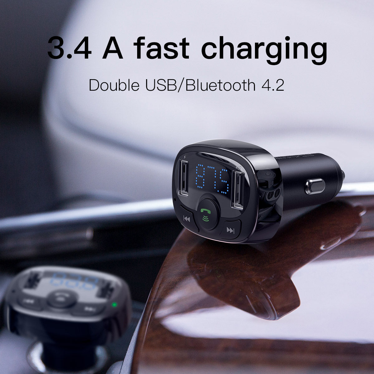 T typed S-09A Bluetooth MP3 car charger£¨Standard edition£©Black Baseus