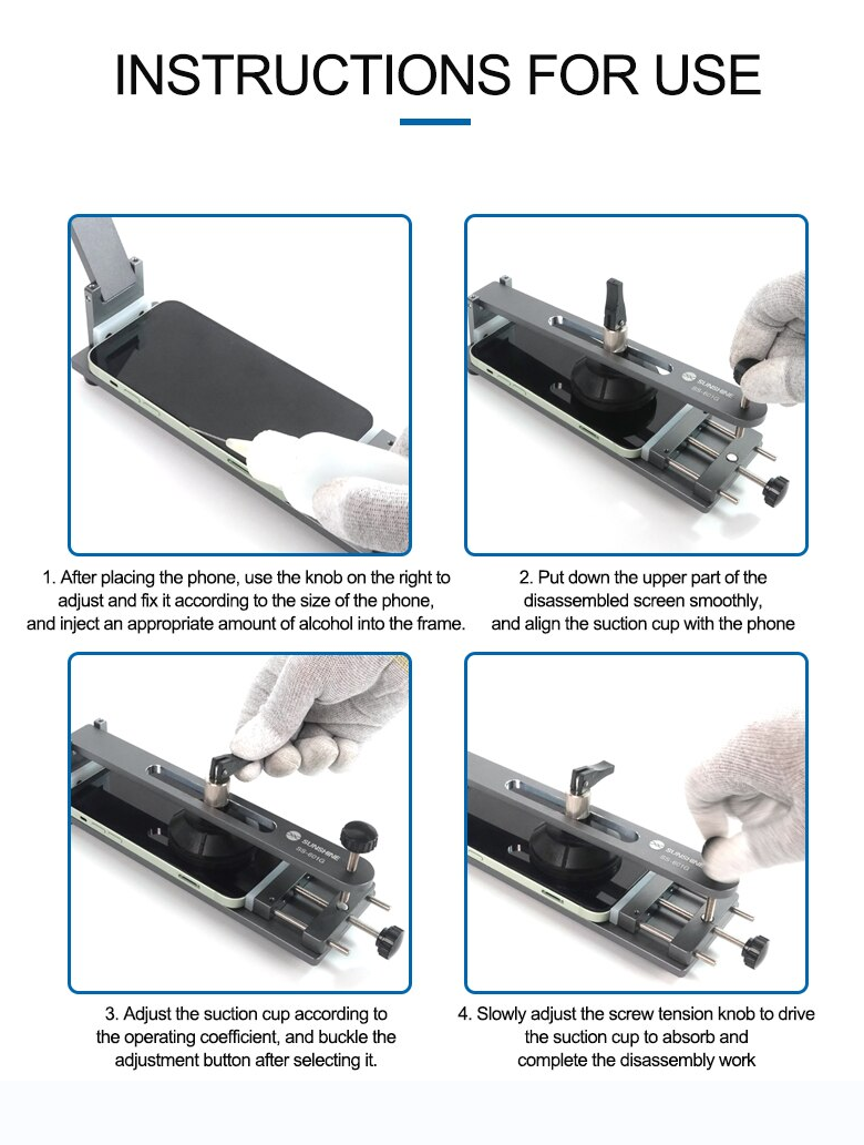 Heat-Free Screen Separator Opening Tool Mobile Phone LCD Repair Back Cover Frame Removal Fixture Sunshine SS-601G