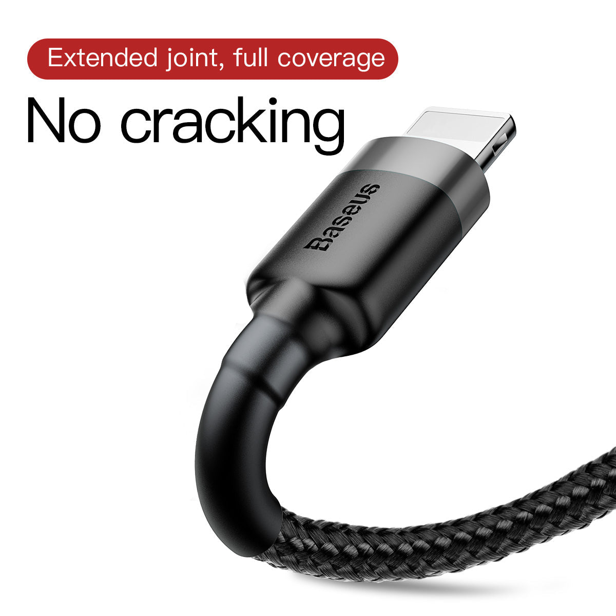 1M Lightning to USB-A cafule Cable Gray+Black Baseus