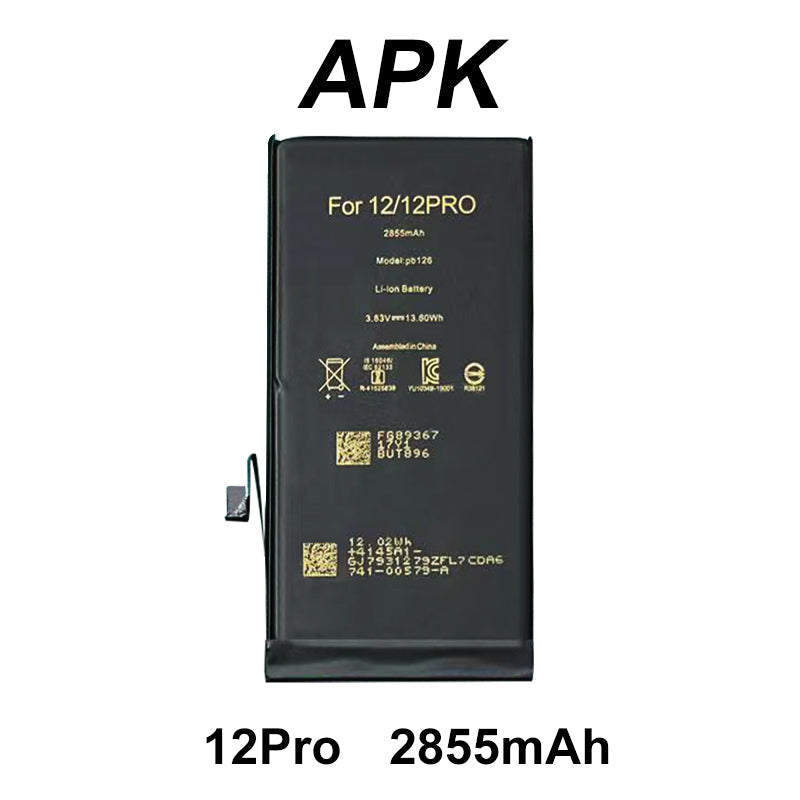 APK  Replacement Battery with Adhesive Strips For iPhone 12/12Pro 2855mAh