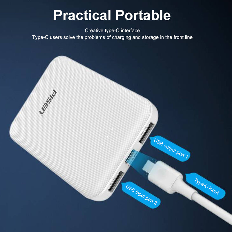 Mini Power Bank 5000mah (White) TS D255 PISEN 6940735499691