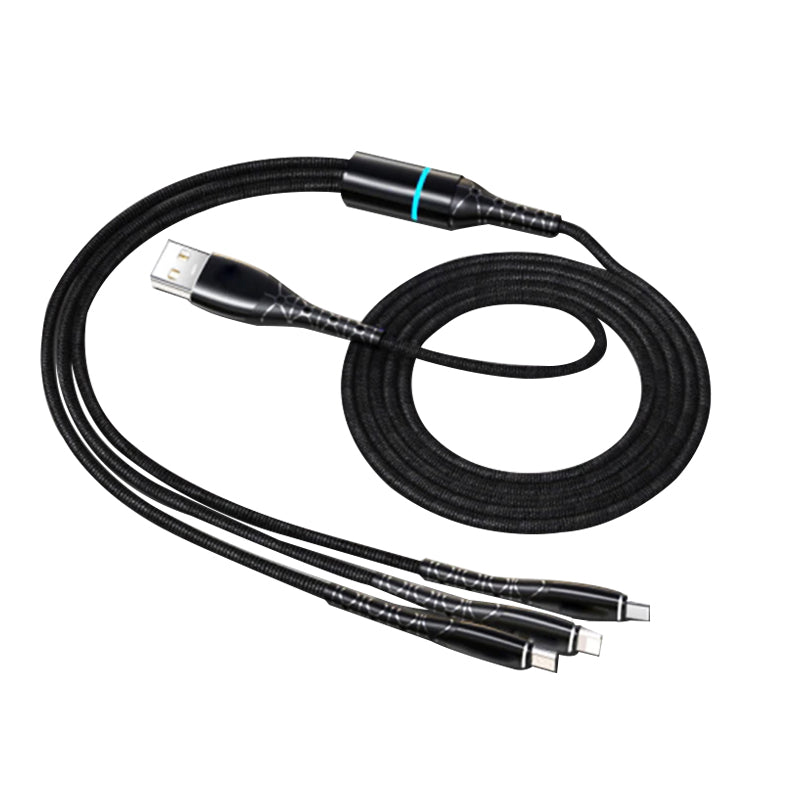 1m 3in1 to  USB A With light Durable cable 2.4A USP