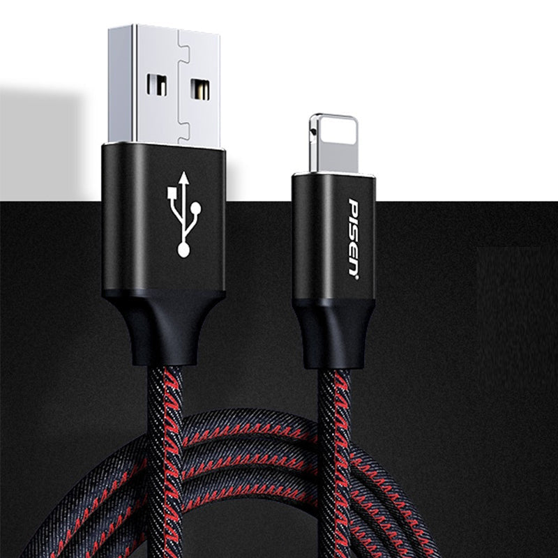 1.2M Lightning to USB-A Cable Cord Denim aluminum(Black) AL14 PISEN