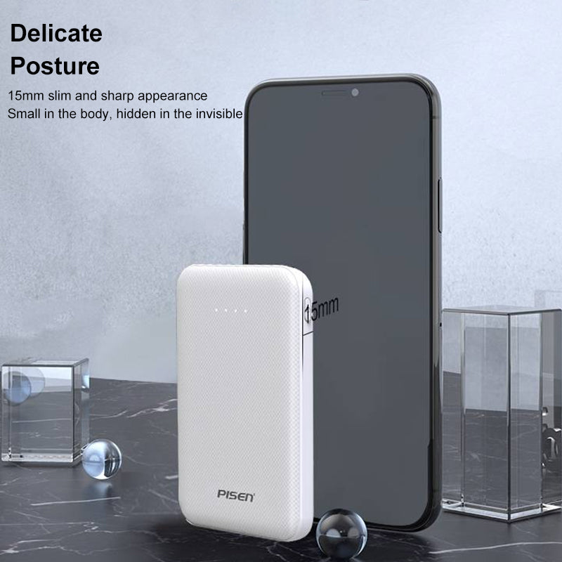 Mini Power Bank 5000mah (White) TS D255 PISEN 6940735499691