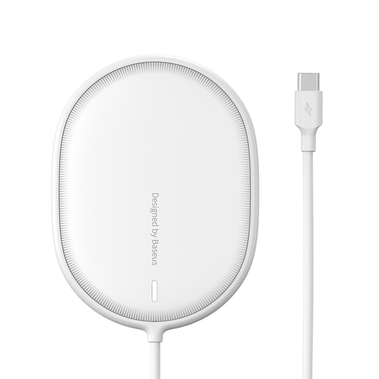 Baseus Light Magnetic Wireless Charger(suit for IP12 with Type-C Cable 1.5m) White