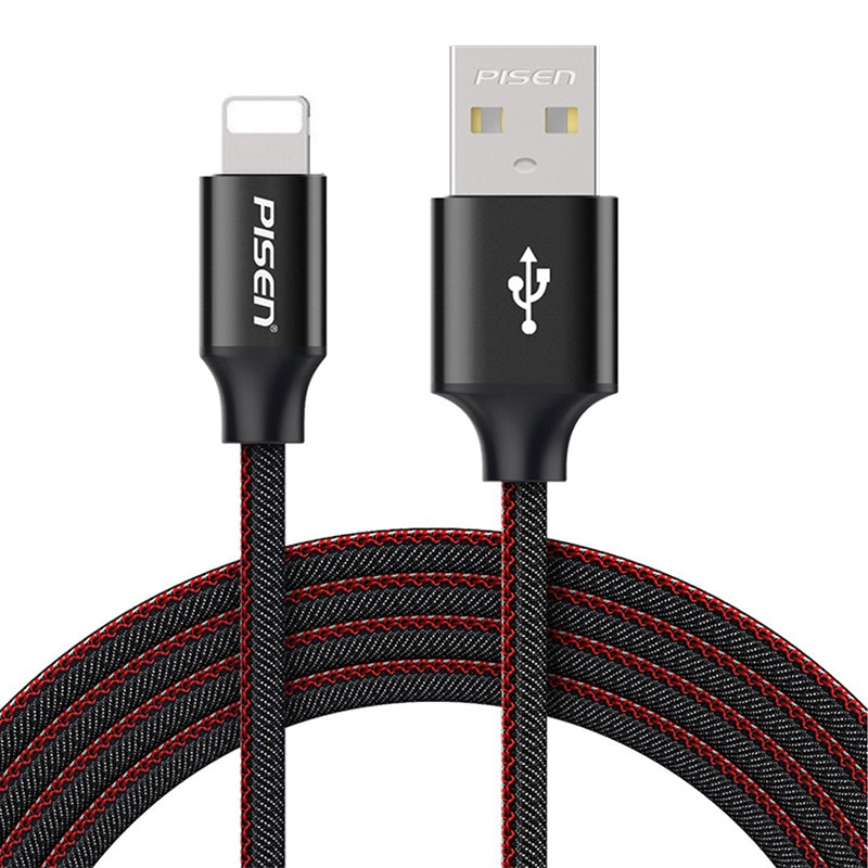 1.2M Lightning to USB-A Cable Cord Denim aluminum(Black) AL14 PISEN