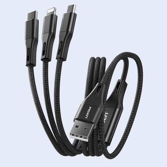 1.5M 3in1 Aluminum Alloy Braided Charging Cable(1500mm) AP01-1500 PISEN