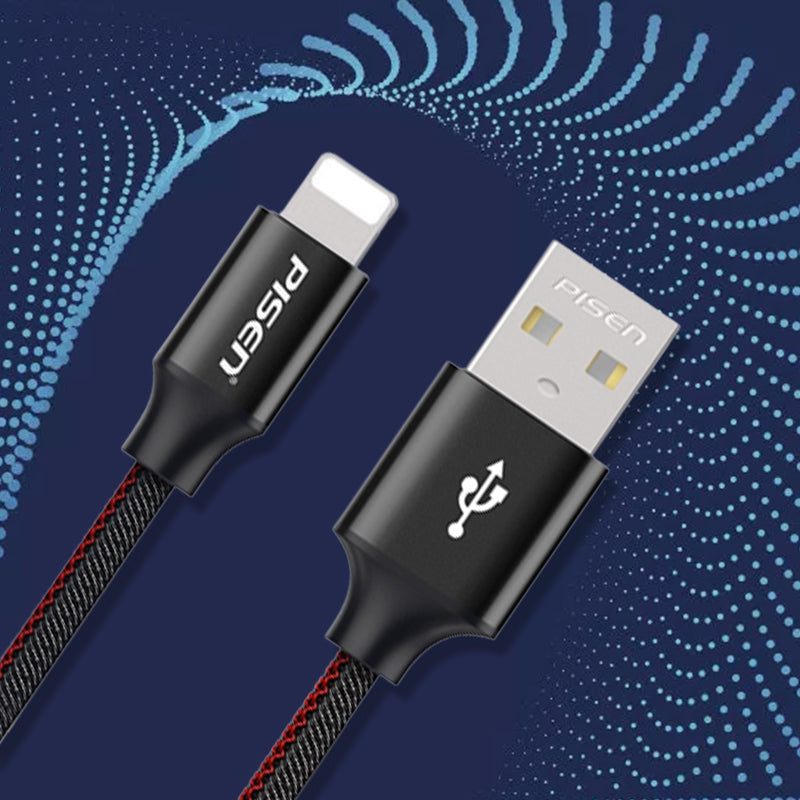 1.2M Lightning to USB-A Cable Cord Denim aluminum(Black) AL14 PISEN