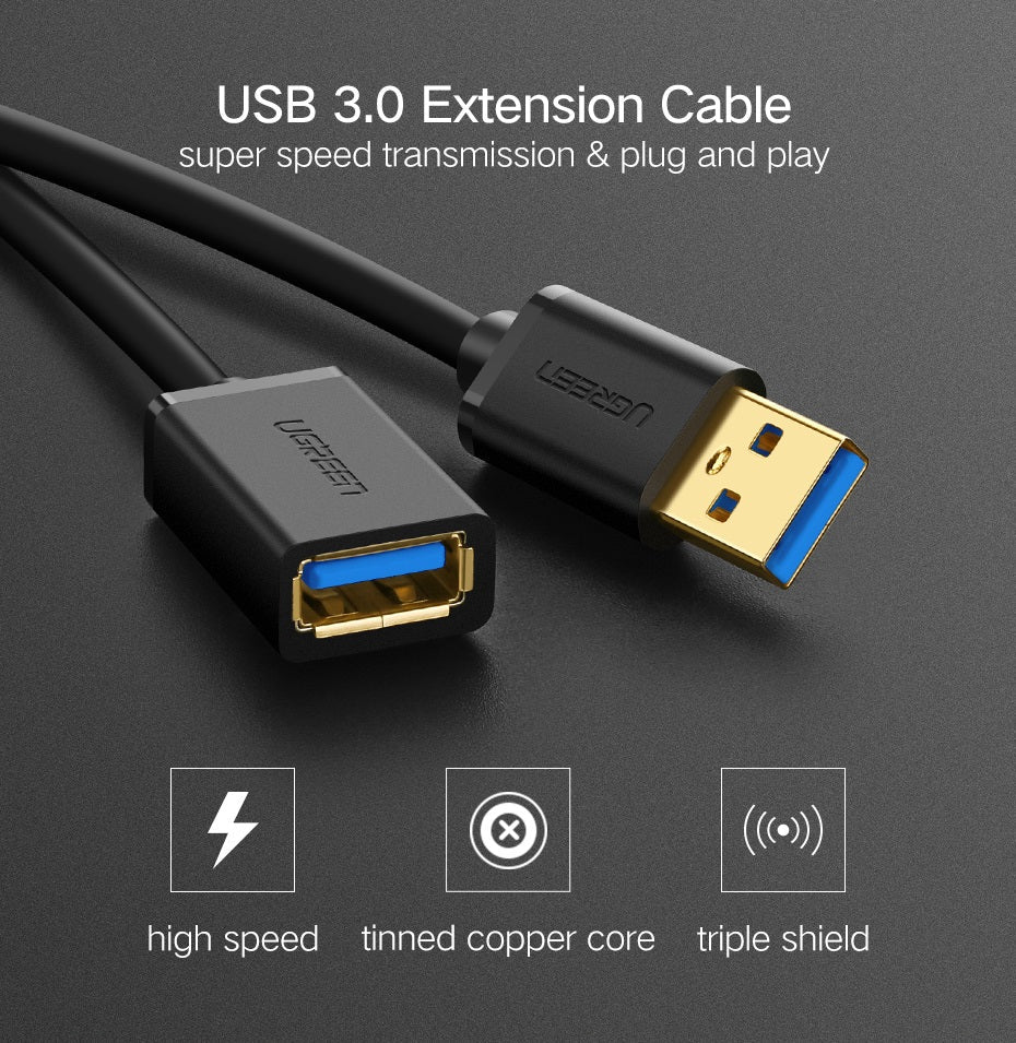 3M USB 3.1 A Male To  Female Extension Cable Ugreen