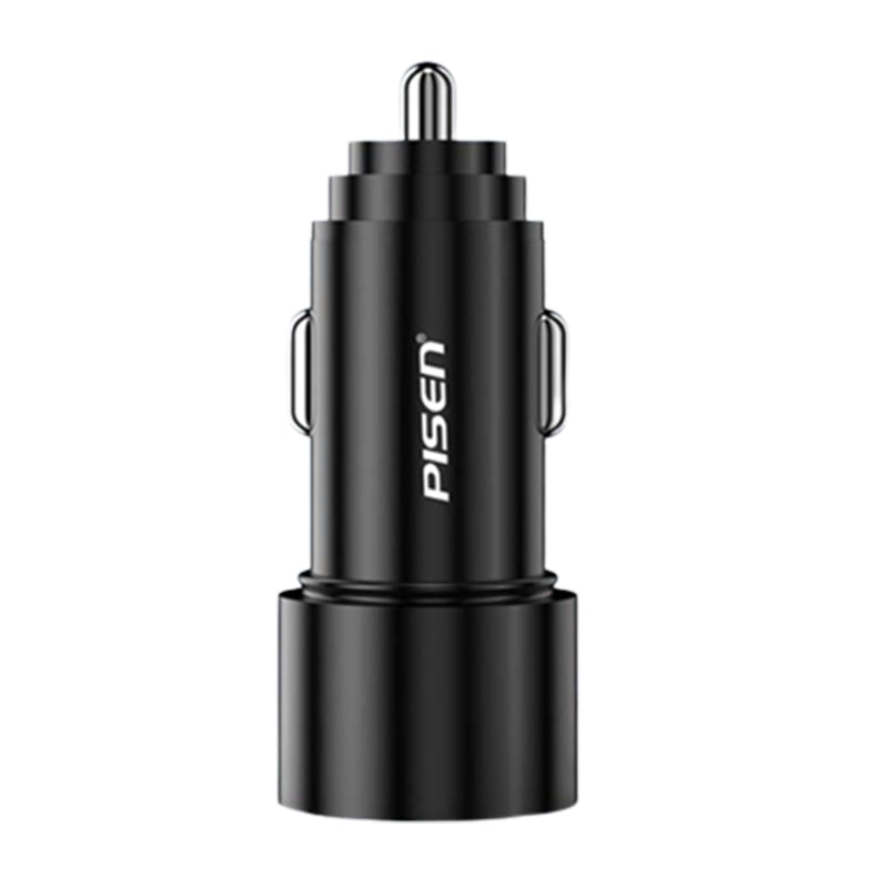 PISEN Metal PD + QC Fast car charger 36W (Black)  MF-C04