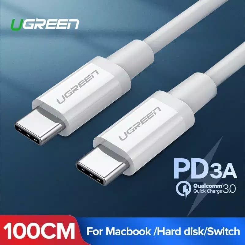 1M 60W USB-C  To USB-C  3A Data Cable White Ugreen