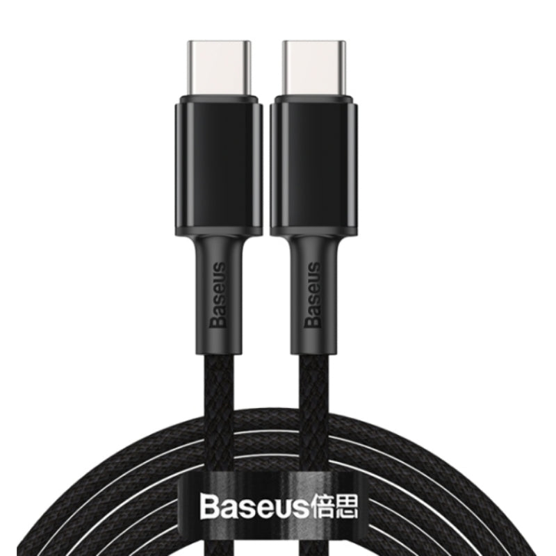 2M USB-C to USB-C High Density Braided Fast Charging Data Cable 100W Black  Baseus