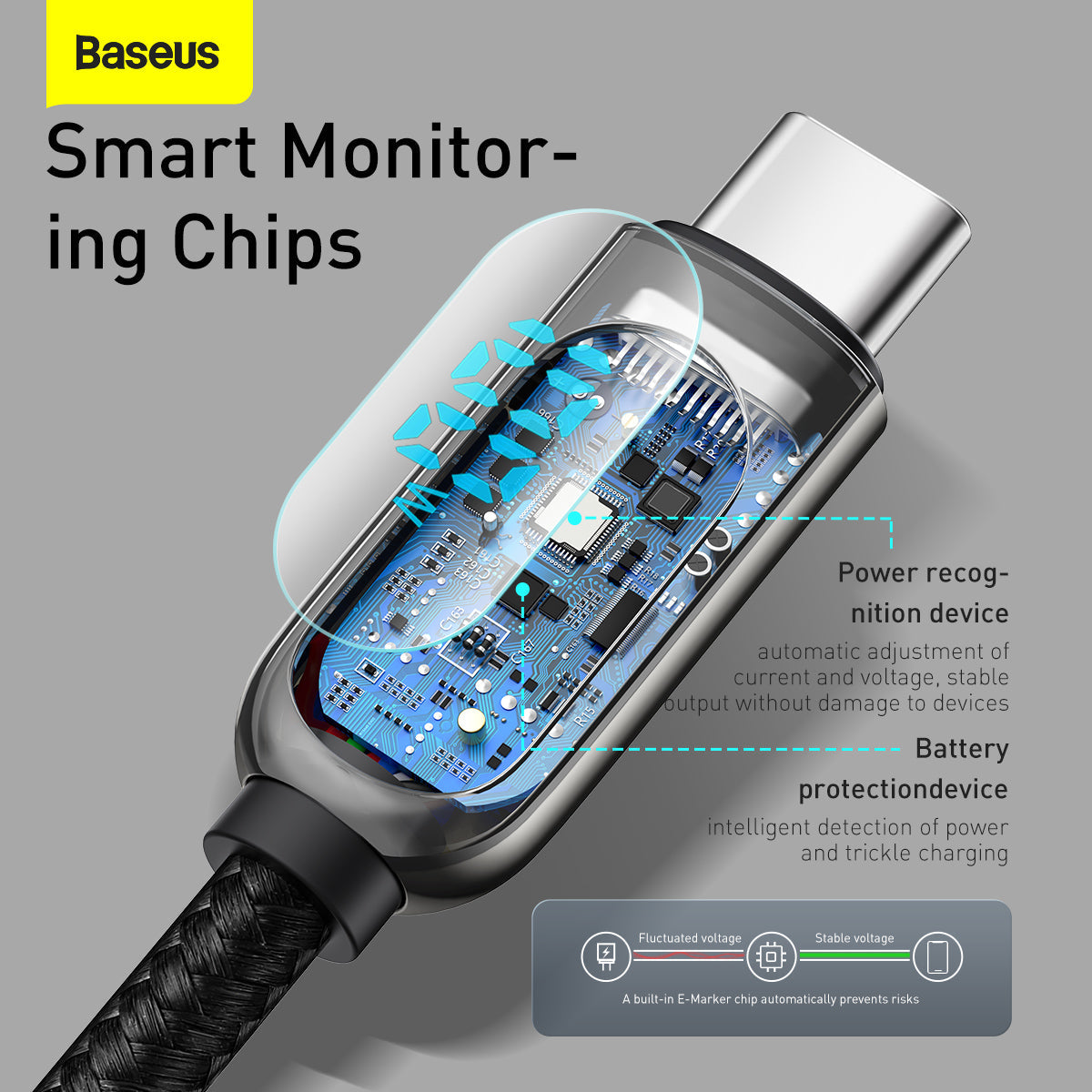 Baseus Display Fast Charging Data Cable Type-C to Type-C 100W 1m Black