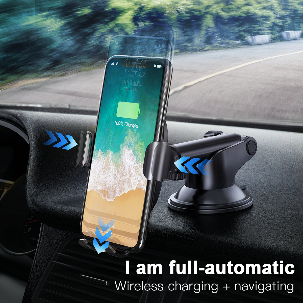 Baseus Wireless Charger Gravity Car Mount osculum type Black