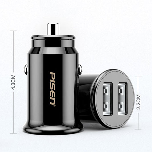 PISEN Mini Car Charger Double USB Dual Ports BL-CC01LS