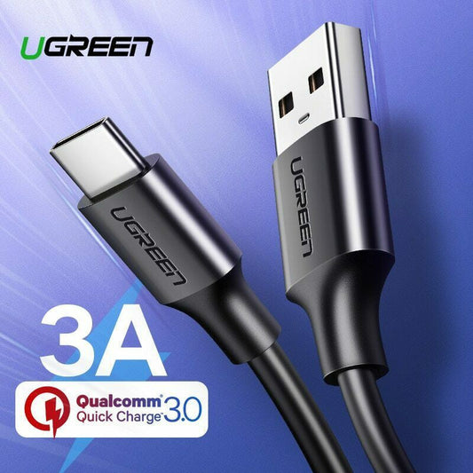 1M USB A to USB-C Data Charging Cable Black Ugreen