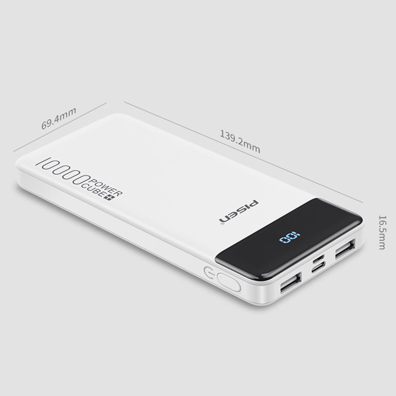 Power bank 10000mah LED Display White