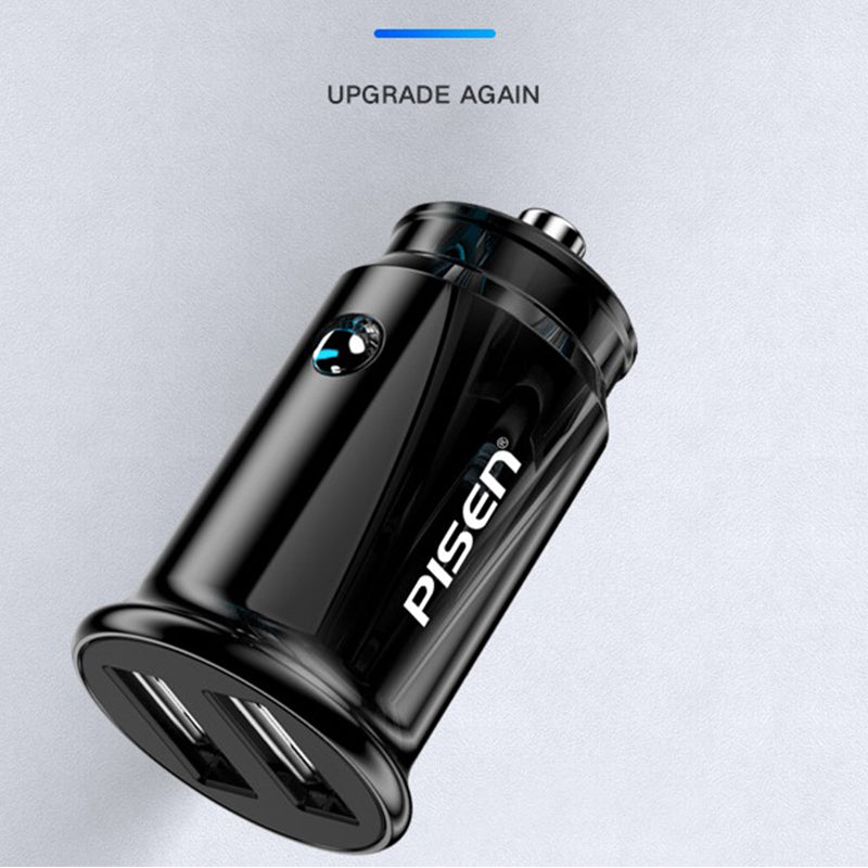 PISEN Mini Car Charger Double USB Dual Ports BL-CC01LS