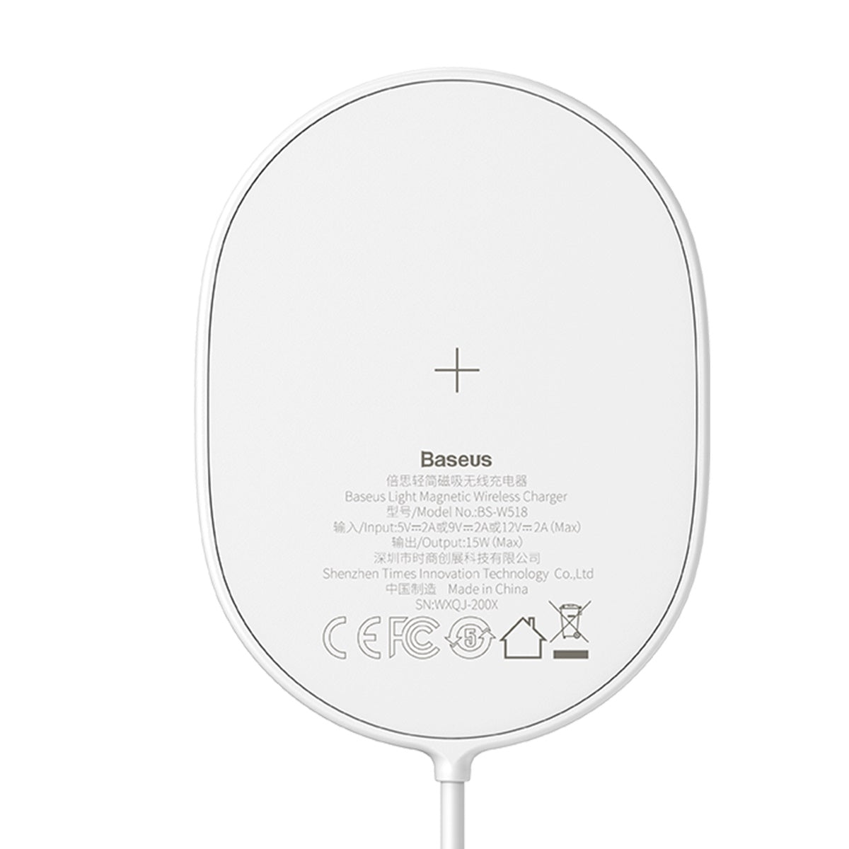 Baseus Light Magnetic Wireless Charger(suit for IP12 with Type-C Cable 1.5m) White