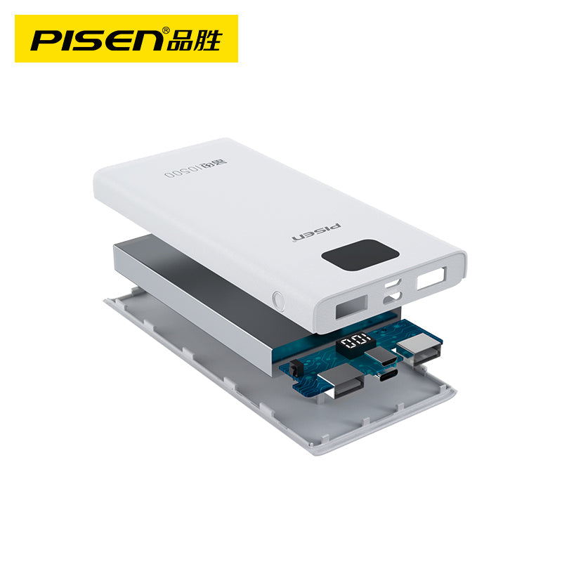 Power bank 10500mah LED Display White PISEN-TS-D291