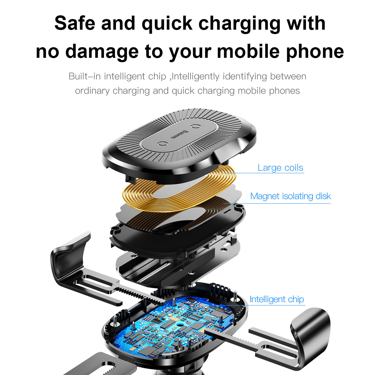 Baseus Wireless Charger Gravity Car Mount osculum type Black