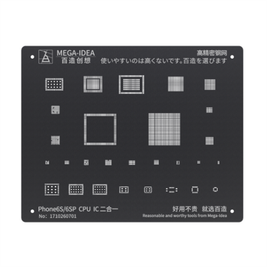 MEGA-ID Black Stencil For iPhone 6S / 6S Plus CPU & IC