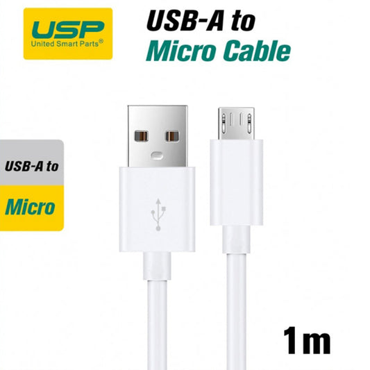 1M Micro to USB-A Mini White Cable  USP