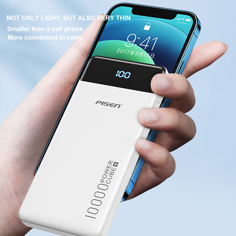 Power bank 10000mah LED Display White