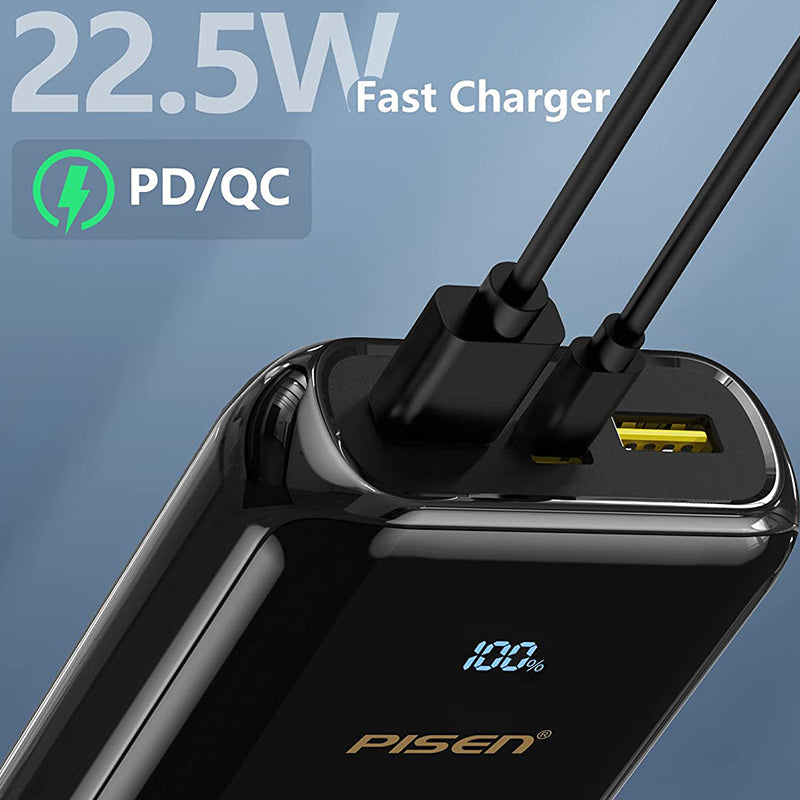 PD QC 3.0 Fast Charging Power Bank 22.5W 20000mah with LED Display  Tri-Outputs &6902957121842 Dual Inports BL-D98LS PISEN