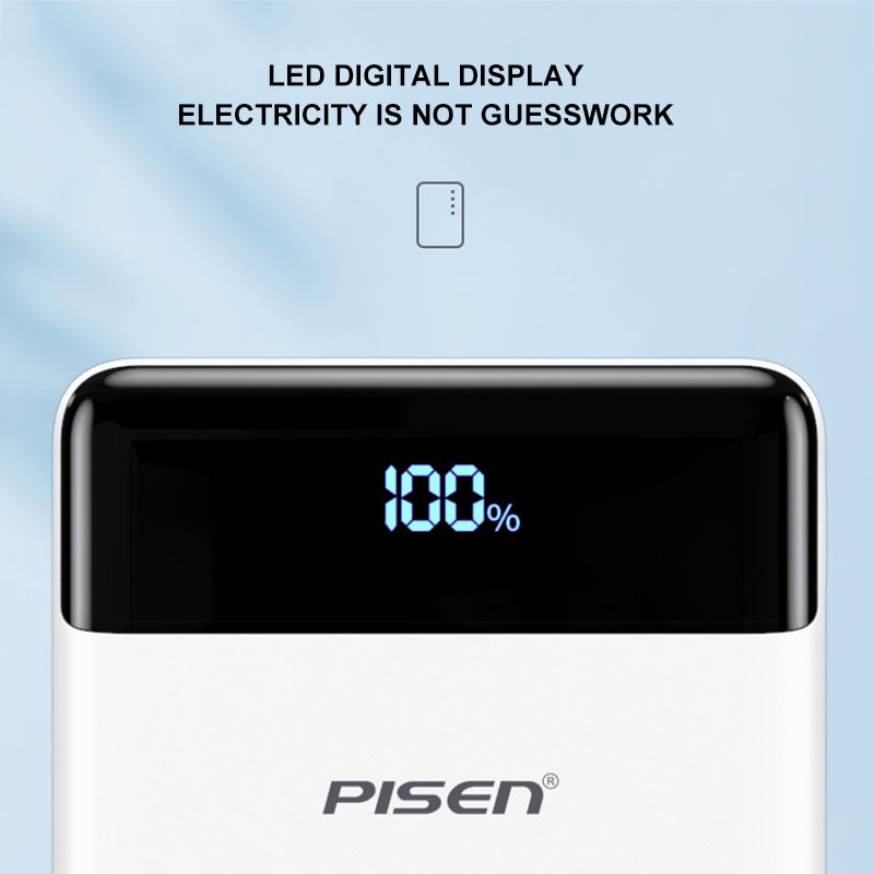 Power bank 10000mah LED Display White