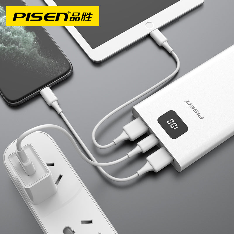 Power bank 10500mah LED Display White PISEN-TS-D291