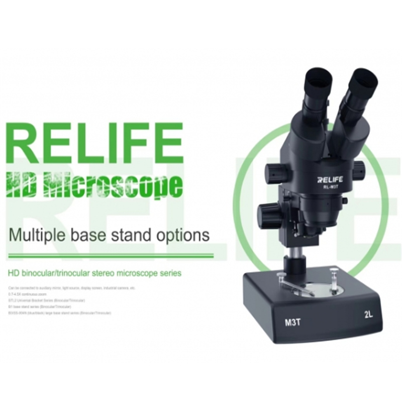 RELIFE RL M3T-2L Trinocular HD Stereo Microscope With 2 LED sources