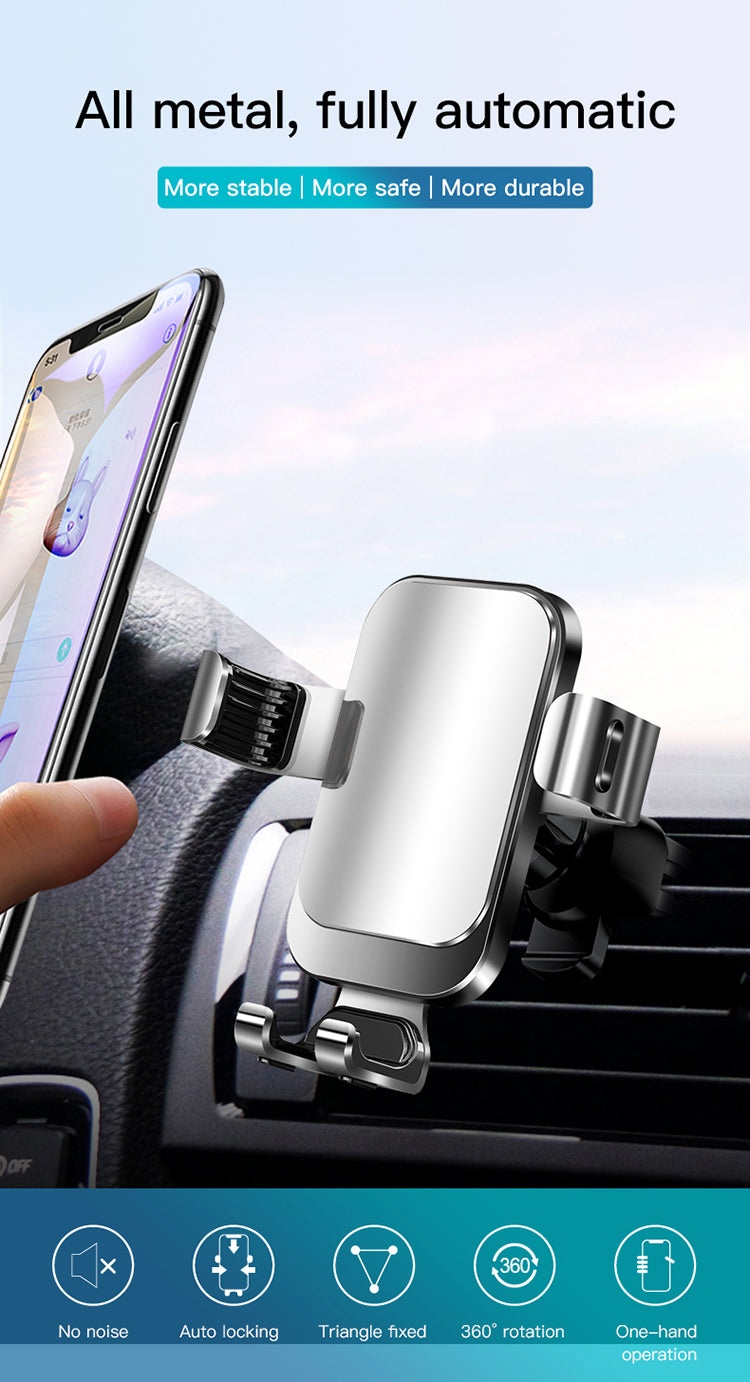 Phonix Gravity Car Mount Holder(Hook Up Air Outlet Version) Black