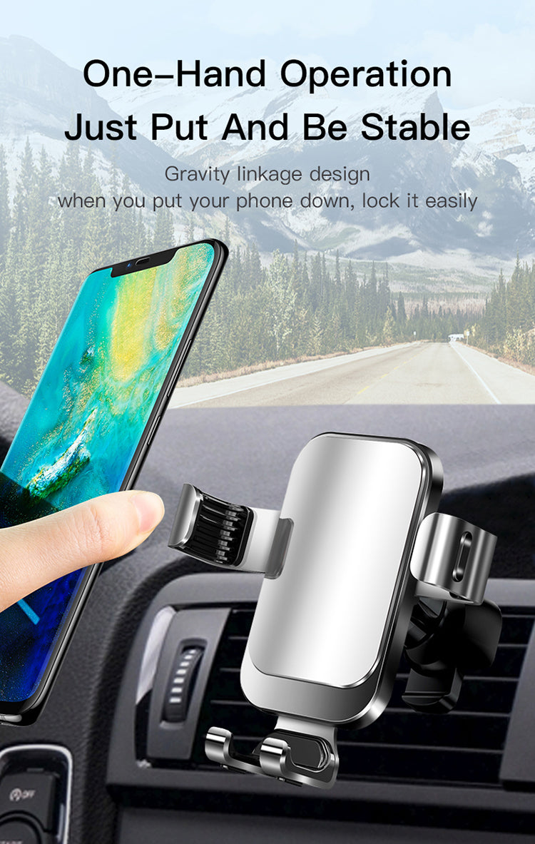 Phonix Gravity Car Mount Holder(Hook Up Air Outlet Version) Black