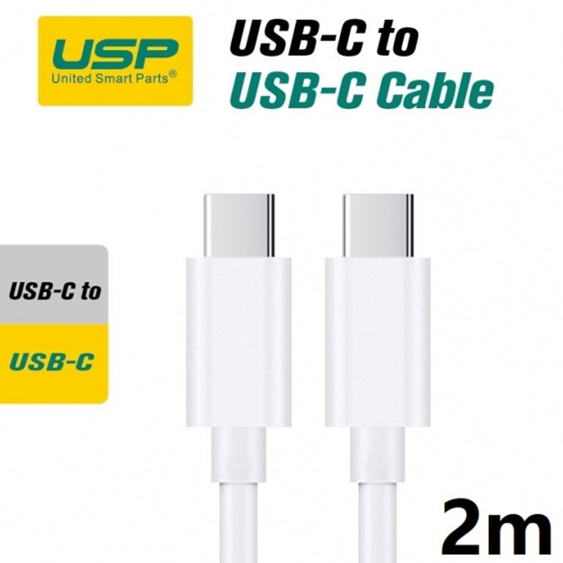 2M USB-C to USB-C Mini White Cable  USP