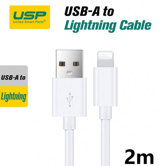 2M Lightning to USB-A Mini White Cable  USP